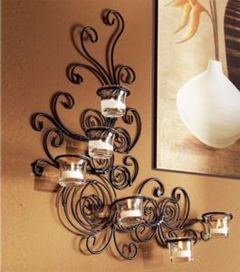 Support de bougie en fer forgé fait à la main, résistant aux intempéries, écologique, finition dorée avec revêtement en poudre, décoration d'intérieur, meilleure qualité - Product Image 2