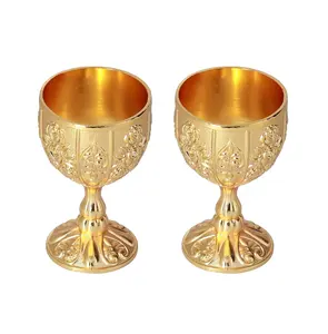 Copa de vino de latón chapada en oro Copa de vino de cobre de diseño moderno plateada Copa de copas de vino en copa de tallos chapada en cobre de latón