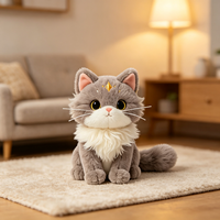 Peluche populaire en forme d'animal de dessin animé mignon, poupée chaton personnalisée, jouet en peluche sur mesure en gros pour cadeau