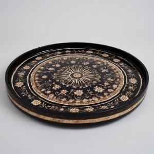 Plato Decorativo de Hierro con Aspecto de Madera Rústica, Imitación de Madera Natural con Acabado Brillante, Diseño Art Deco Ligero para un Estilo Rústico - Product Image 3