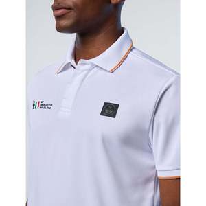 Collezione North Sails AC38 Polo a Manica Corta 100% Cotone con Logo Ricamato, Tessuto Oxford Traspirante con Spandex, Cerniera Bianca - Product Image 2