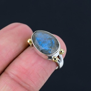 Bague en pierre précieuse Labradorite Bijoux pour femme Bijoux en argent style Boho Argent sterling 925 Bague tendance faite main Cadeau pour elle - Product Image 5