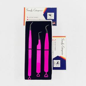 Nouvelle collection Somofy Enterprises, pinces à cils en acier inoxydable, marque privée, antistatiques, fines, 10 mm, pointe en fibre durable - Product Image 2