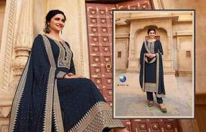 Diseñador de alta calidad Fancy Indian Heavy Faux Georgette Salwar Kameez con fabricante de trabajo de bordado de secuencia de Surat - Product Image 2