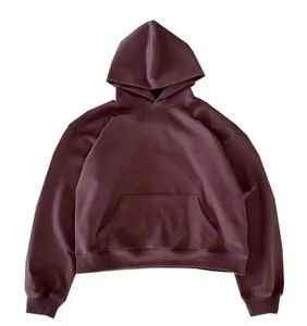 Sweat à capuche oversize en molleton français 350 grammes pour homme, coupe régulière, écologique, streetwear, uni, lourd, impression numérique pour l'hiver - Product Image 5