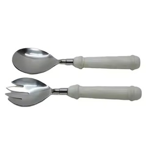 Manche en bois Design moderne cuisine couverts salade outils Table Ware nouvelle vaisselle réutilisable faite à la main - Product Image 4