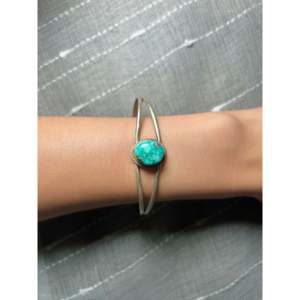 Emerald Valley Turquoise & Sterling Silver Cuff Bracelet Handmade by Navajo Artists Fashion Accessory - Product Image 5