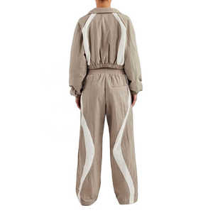 Conjunto de 2 piezas para mujer, chaqueta cortavientos transpirable estampada de primavera, pantalón, chándales transpirables - Product Image 4