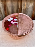 Bol de spa en cuivre martelé antique moderne traditionnel plaqué pour le trempage des pieds, pédicure, massage de désintoxication, thérapie de bien-être naturel