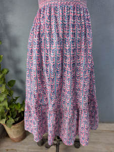 <b>Indian</b> Hand Block Cotton Women's Stylish Voile Cotton Summer <b>Dress</b> Hand Block <b>Printed</b> <b>Indian</b> Maxi <b>Dress</b> - Product Image 2