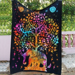 Indian <b>Tie</b> & Dye Indian Cotton Mandala Wall Hanging Tapestry Hippies Boho Multi Color Printed Tapestry Mandala Twin Tapestry - Product Image 3