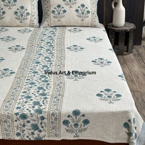 Venta al por mayor de colchas de algodón Handloom Colchas de lino de algodón impresas bloque de mano - Product Image 4