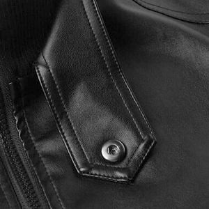 Wholesale Causal <b>Stand</b> Collar Vintage Leather Jacket <b>Coat</b> Custom Men's Leather <b>Coat</b> High Quality Biker PU Leather jacket for men - Product Image 3