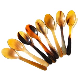 ช้อนเขาวัวสไตล์วินเทจพร้อมช้อนเขาควายขัดเงาคุณภาพดีเยี่ยมช้อนซุปสำหรับรับประทานอาหารชั้นดีช้อนเขาวัวธรรมชาติ - Product Image 1