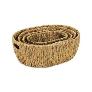 Juego de 4 Cestas Ovaladas de Jacinto de Agua, Cesta de Almacenamiento Hecha a Mano, Venta al por Mayor, Ecológica, Hecha en Vietnam - Product Image 5