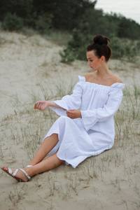 Haute qualité col en v Plaid robe de soirée pour les femmes séchage rapide 100% coton popeline vêtements d'été ODM approvisionnement robe Midi - Product Image 3