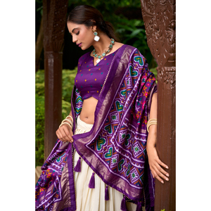 Tussar soie semi-cousu Lehenga Choli ensemble fantaisie Designer Blouse pour femmes indien ethnique fête de mariage porter pour l'hiver - Product Image 4