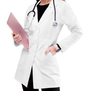 เสื้อโค้ทแลปสำหรับผู้หญิงขนาด XL เสื้อแจ็คเก็ตแพทย์สครับโลโก้ตามสั่งสำหรับโรงพยาบาลทันตกรรมใช้ได้ทั้งชายและหญิง - Product Image 2