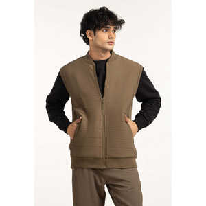 Chaleco de Punto Transpirable para Hombre, Estilo Casual Vintage con Logotipo Decorativo, para Otoño, Hecho de Tela de Poliéster, Lana y Algodón - Product Image 1