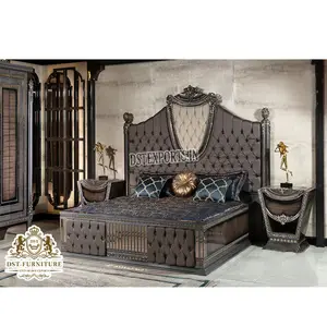 สไตล์ยุโรปแกะสลักที่ทันสมัยเตียงขนาดคิงไซส์โรมาเนียไม้สักมือแกะสลักเฟอร์นิเจอร์ห้องนอนใหม่สไตล์โบราณเฟอร์นิเจอร์ห้องนอน - Product Image 1