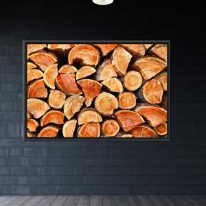 Printed Wood Ring Canvas Artwork - Modern Home Decoration,1P:Black <b>Framed</b> - Product Image 1