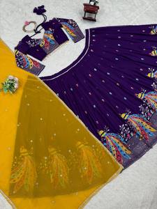 Women's Traditional Indian & Pakistani 3-Piece <b>Lengha</b> Choli Plazzo Ready-to-Wear Top for Spring Weddings & Parties Party Wear - Product Image 6