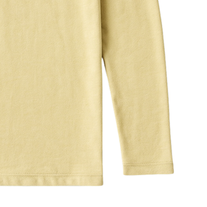 เสื้อยืดคอกลมแขนยาวผู้ชาย สีเหลือง ผ้าฝ้ายออร์แกนิค 100% ระดับพรีเมียม ผ่านการรับรอง GOTS ผ้าไม่หด ระบายอากาศได้ดี - Product Image 6