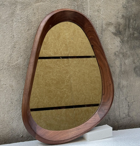 Espejo de Pared Asimétrico KALATRI de Estilo Moderno de Mediados de Siglo, Marco de Madera Hecho a Mano, Ecológico, Ligero, Estilo Art Deco para el Hogar - Product Image 5