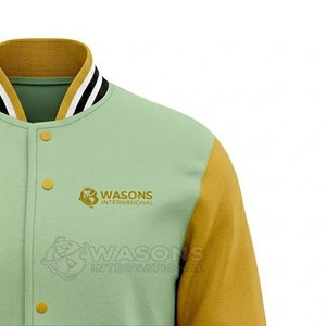 Chaqueta Letterman de Invierno con Cuello Alto, Estilo Moderno, Logotipo Frontal en Color Contrastante, Lavable, de Alta Calidad y Agradable al Tacto - Product Image 2