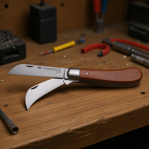 Cuchillo de doble hoja Facom Electricians con mango de madera - Product Image 3