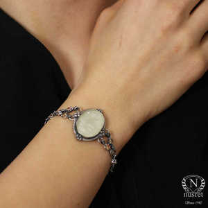 925 Sterling Silver Customized Antique <b>Byzantine</b> Fashion Body Chain <b>Bracelet</b> with Citrine Stone for Daily Wear - Product Image 2
