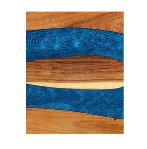 Bandeja de Servicio Rectangular de Madera Personalizada con Resina Epoxi Azul, Plato de Madera Hecho a Mano para Servir Alimentos en Restaurantes, Hoteles y Hogares - Product Image 4