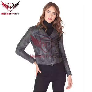 Womens Real <b>Camo</b> Leather Biker <b>Jacket</b> Asymmetric Zip Lapel Collar Quilted Sleeve Coat Zipper Pockets Slim Fit Custom Outwear New - Product Image 4