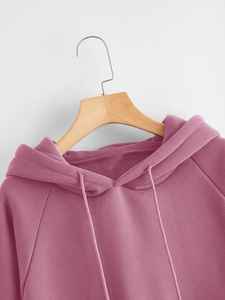 Sweats à capuche 100% coton pour femmes 280 GSM Polyester-Sweat à capuche d'hiver brodé et imprimé en molleton de coton avec logo avant - Product Image 3