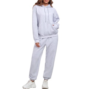 Venta caliente 100% algodón Color liso chándal para mujer de alta calidad ropa de calle nueva llegada personalizado Casual chándal para mujer - Product Image 1