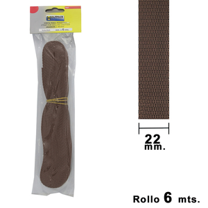 Nastro per Tende a Rullo Wolfpack Marrone 22 mm. Rotolo da 6 Metri - Product Image 1
