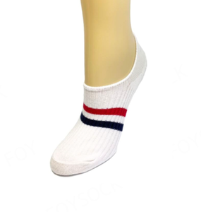 Corea foylock personalizzato con Logo alla caviglia invisibile a righe in cotone lavorato a maglia di alta qualità sport classici semplici calzini da donna scollati - Product Image 2