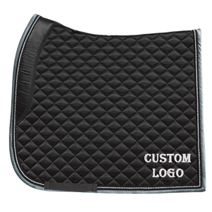 Tapis de selle pour cheval en polyester avec logo personnalisé et cordon diamanté pour le saut d'obstacles, emballage personnalisé, vente en gros - Product Image 2