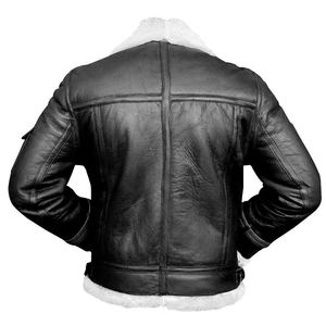 Chaqueta de invierno personalizable para hombre High Street Vintage Hip Hop estilo cuero genuino cuello alto Casual de talla grande ecológico - Product Image 5