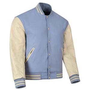 OEM Embroidery Patches Custom Men's Letterman Jacket Baseball Leather Street Plus Size CollegeBaseballjacket for men - Product Image 5