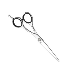 Tijeras personalizadas para salón de belleza, acabado pulido, hoja recta afilada, tijeras de corte de pelo de peluquero de acero metálico - Product Image 3