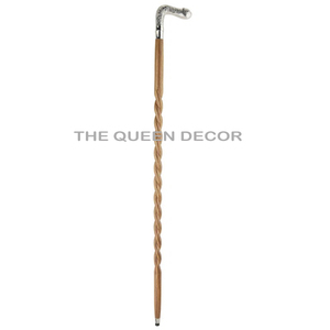 Bastón de latón con mango de metal tallado a mano, elegante y asequible - Product Image 4