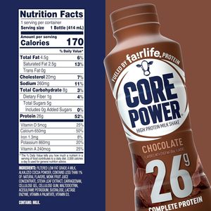 Batido de Proteína Core Power, Chocolate, Botella de 26 g, 14 oz, Paquete de 12 - Product Image 6