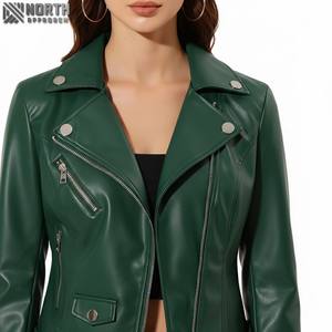 Chaqueta de cuero para mujer de calidad superior superventas Lona de punto transpirable teñido de invierno impreso servicio OEM suministro al por mayor - Product Image 4