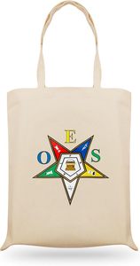 OES Masonic Shriner Canvas <b>Tote</b> <b>Bag</b> Digital Print Reusable Waterproof <b>Bag</b> with Rose Gold <b>Zip</b> and Embroidery - Product Image 1