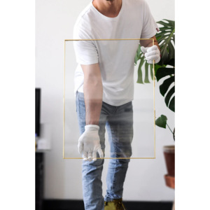 Vente en gros Cadre photo moderne avec grand cadre en métal Matériau en laiton double verre Fleurs pressées Grandes feuilles Design Tailles personnalisées - Product Image 6