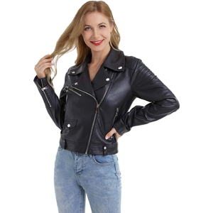Chaquetas de cuero para mujer profesionales hechas en fábrica a la venta Servicio OEM Última llegada Chaqueta de cuero para mujer - Product Image 3