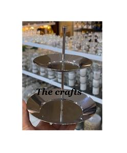 Hammered Stainless Steel And Wood <b>3</b> <b>Tier</b> <b>Cake</b> <b>Stand</b> Bestest Design Dessert Server For Wedding And Party Use - Product Image 6