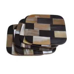 Posavasos rústicos de búfalo y Cuerno para uso en el hogar, restaurante y bar, almohadillas para tazas de café, té y cerveza, alfombrillas y almohadillas de calidad - Product Image 1