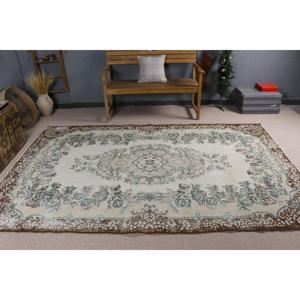 Tapis turc vintage, grand tapis de 5,7 x 9,2 pieds, tapis persan brun - Product Image 3
